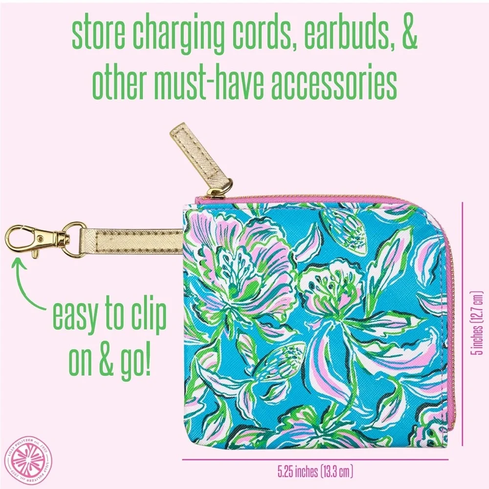 LILLY PULITZER Laptop Case Floral Tech Sleeve Set Zipper Pouch Chick Magnet NWT